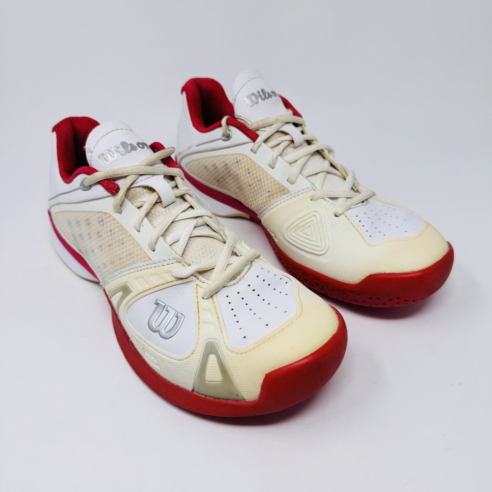 Wilson Tennis Shoes Men's Size 9.5 White Red Rush Pro Court Athletic Sneaker